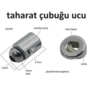 Resim yapıtaşı Yt129 Klozet Taharet Çubuğu ucu Oynar Başlıklı Krom renk 