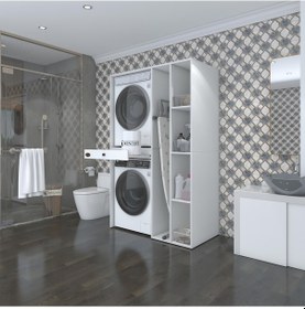 Resim Kenzlife Çamaşır-Kurutma Makinesi Dolabı Gutas Sağ Byz 187 120 60 Çekmeceli % 100 Full Mdf Çok Renkli 