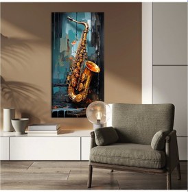 Resim Saksofon Melodisi Kanvas Tablo 