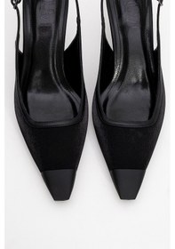 Resim Luvishoes Luvi Shoes Alive Siyah Saten Mat Burun Detaylı Kadın Topuklu Ayakkabı Saten Siyah 
