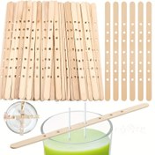 Resim Değer Paketi 25 adet/50 adet Mum Yapımı için Fitil Tutucuları, 17.78 cm Fitil Tutucu ile 7 Delikli Fitil Merkezleme Aracı ve Fitil Ayarlayıcı 