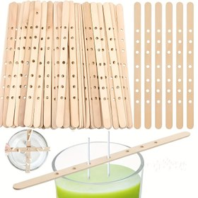 Resim Değer Paketi 25 adet/50 adet Mum Yapımı için Fitil Tutucuları, 17.78 cm Fitil Tutucu ile 7 Delikli Fitil Merkezleme Aracı ve Fitil Ayarlayıcı 