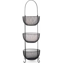 Resim Design Aleyna 3 Katlı Metal Sebze ve Meyvelik - Siyah 