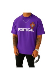Resim Portugal Baskılı Tişört Mor 