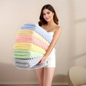 Resim Büyük Koral Polar Havlu - Ultra Emici, Hızlı Kuruyan, Yumuşak ve Kabarık, Pastel Bulut Deseni, 250gsm, Günlük Kullanım, Spor Salonu, Spa, Seyahat ve Ev için Mükemmel, Havlular 
