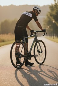 Resim Bisan All Trail GRX 400 Yol Bisikleti 52 cm Alüminyum Kadro 700C 2x10 Shimano Vites - Açık Gri Sarı 