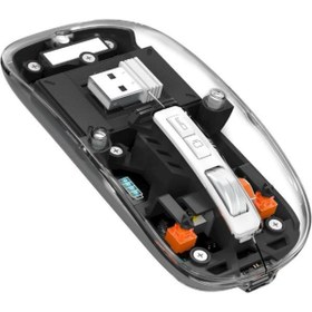 Resim Nomker GTX Jaculus 10.4 " Uyumlu Şeffaf Tasarım Sessiz Kablosuz Mouse 