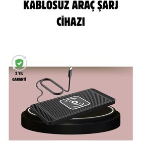 Resim Manyetik Kablosuz Araç Şarj Cihazı - Hızlı Şarj Kaymaz Taban Güvenli Kullanım 