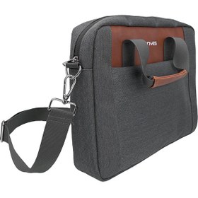 Resim Lenyes LB543 Su Geçirmez Polyester Kumaş Çıkarılabilir Omuz Askılı 13-14 inç Laptop Çantası Gri 