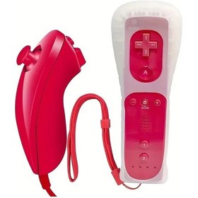 Resim Oldfriend Kırmızı Kablosuz Pink Wii Kumandası Silikon Kılıflı Dayanıklı Klasik Oyun 
