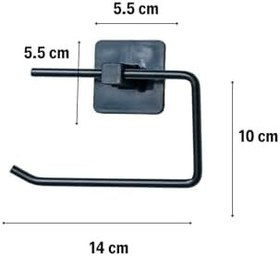 Resim Brl Buffer Kendiliğinden Yapışkanlı Siyah Paslanmaz Metal Kapaksız Tuvalet Kağıtlığı Aparatı Çok Renkli 