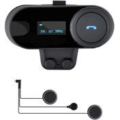 Resim Dynego 1km Telsiz Intercom Motosiklet Bluetooth Su Geçirmez Kask Kulaklık Lcd-ekran Fm-radyo 