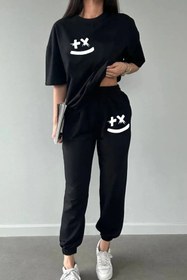 Resim LAND MODA Baskılı Eşofman Altı Ve T-shirt Alt Üst Eşofman Takımı 