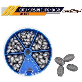 Resim Portfish Kutu Kurşun Elips 100 Gr .100Gr. 