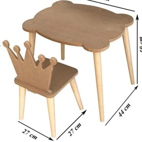 Resim Boyanabilir Ahşap Mdf Diktörtgen Çocuk Oyun Aktivite Masa Sandaly 