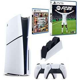 Resim Sony Playstation 5 Slim CD Edition-2. Dualsense PS5 Kol-Şarj İstasyonu-Fifa FC 25-GTA 5 Oyun (İthalatçı Garantili) 