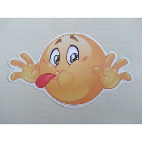 Resim Aksesuar Emoji Sticker Komik 11x6,5cm (2 ADET FİYATI) Emoji Logosu Emoji Etiketi Emoji Çıkartma Emoji Arma 