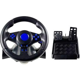 Resim HADRON Vw9803 Oyuncu Direksiyon Seti 180° 3ın1 Ps3/ps2/pc Siyah 