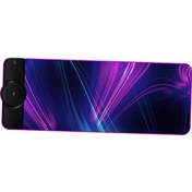 Resim Kaymaz 10 W Kablosuz Şarj Rgb Mouse Pad Bilgisayar Oyun Klavye Pad Renkli (Yurt Dışından) 