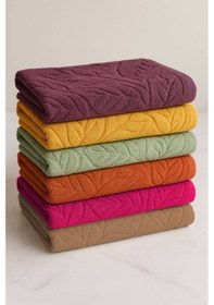 Resim 6 Lı El Yüz Renkli Havlu Seti %100 Pamuklu 50x90 Cm Velora Koleksiyon Kahve 