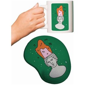 Resim Matematik Profesörü Baskılı Bilek Destekli Mouse Pad + Kupa Bardak Mug Mousepad 
