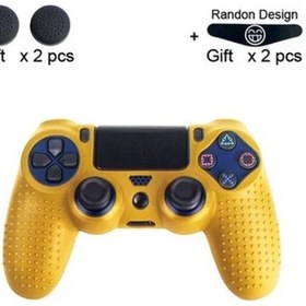 Resim Veri Kurbağa Kaymaz Silikon Kauçuk Kapak Sony Dualshock 4 Ps4 Pro İçin İnce Yellow 