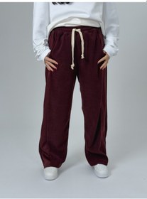Resim Cocopelli Oversize Bordo Kadın Baggy Eşofman Coc2531 