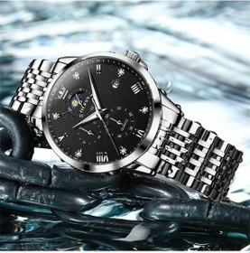 Resim Besthome1 Olevs 2925 Erkek Kuvars Saat, Su Geçirmez, Gümüş Siyah Çok Renkli Çok Renkli 