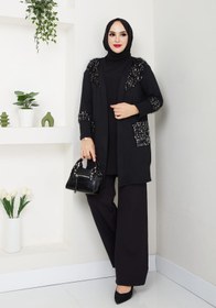 Resim CNG MODA Büyük Beden Pullu Tesettür Hırka 