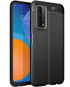 Resim Microcase Huawei P Smart 2021 Leather Tpu Silikon Kılıf - Siyah 