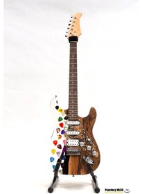 Resim Elektro Gitar Custom Epoksi & Yıllanmış Ağaç Kişiye Özel Nordic Grey 