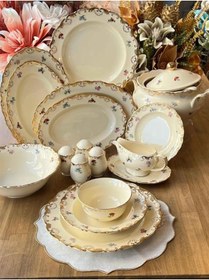 Resim ROY KING Yemek Takımı Helena Flowers 62 Parça 12 Kişilik 