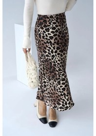 Resim Defymoda Midi Saten Etek - Leopar Leopar 