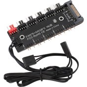 Resim Xindoker Bilgisayar Kasası Argb Pwm Hub: 6 Adet 12v 4pin Pwm Fan + 5 Adet 5v 3pin Argb, Sata Besleme, Kablo Düzeni Optimizasyonu 