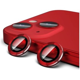 Resim Microcase Iphone 13 Kamera Camı Lens Koruyucu Halka Set Kırmızı 