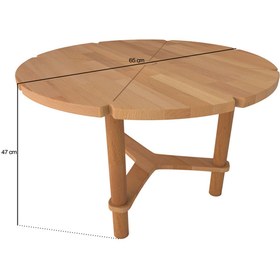 Resim woodizy Doğal Masif Ahşap Mimoza Fiskos ve Orta Sehpa 