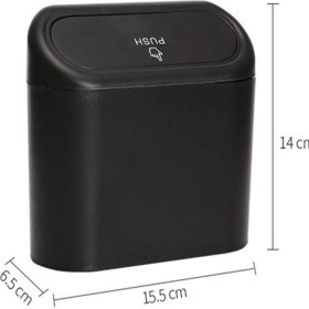 Resim Mega Oto Market Oto Araba Çöp Kutusu Kapaklı Organizer Çöp Kovası Siyah 