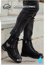 Resim AKGÜNEŞ MOTOGARAJ Ekonomik Suni Derili Motorcu Botu – Rüzgar ve Su Geçirmez Koruma 