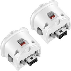 Resim Nintendo Wii Uzaktan Kumanda için 2 Motion Plus Ek ve 2 Silikon Kılıf, Wii Motion Plus Adaptör Sensörü Hızlandırıcı Değiştirme (Beyaz) 