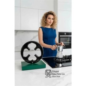 Resim Belle Fusion Mey Ithalat® Emily Sterling Serisi Emaye Moka Pot ve Cezve Ocak Küçültücü - Kamp Yardımcısı 