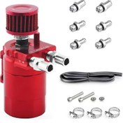 Resim Dashanshop Evrensel Yağ Yakalama Tankı Kit Alüminyum Baffled 3/8 Fuel Line Kırmızı 