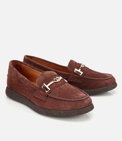 Resim HOTİÇ Kadın Süet Deri Kahverengi Yumuşak Tabanlı Comfort Günlük Loafer 