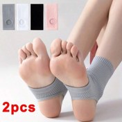 Resim 2 adet Kompresyon Ayak Bileği Destek Çorabı - Erkekler ve Kadınlar için Örme Ayak Bileklikleri - Nefes Alabilen, Nem Emici Yoga Çorapları - Gri/Beyaz/Siyah - Spandeks Karışımı - Sadece Elde Yıkama 