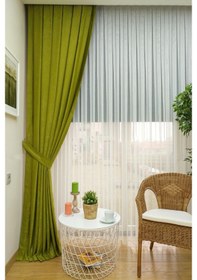 Resim Evdepo Home Fıstık Yeşil Düz Renk Soft Fon Perde Tek Kanat Yeşil 