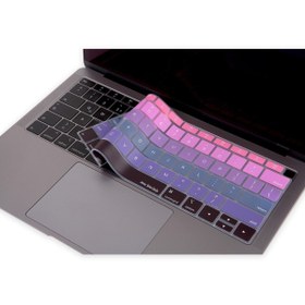 Resim Mcstorey Macbook Air 13inç Kılıf Klavye Koruyucu Ingilizce Baskı (US-ABD) Touchıdli A1932 Modeli Uyumlu Ombre 