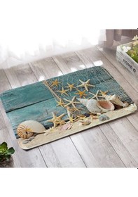 Resim Esnature Deniz Kumsal Deniz Yıldızlı Mavi Kapı Önü Paspası 45x70 Cm Çok Renkli 