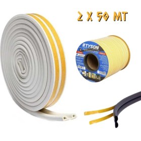 Resim Kupa Hırdavat Kupa Tyson Kapı ve Pencere Fitil Bandı Beyaz - Çiftli - 50 Metre 