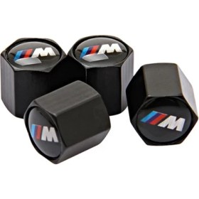 Resim Gardenauto Bmw 3m Logolu Sibop Kapağı 4 Adet Paslanmaz Çelik Siyah Renk 