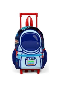 Resim Coral High Kıds Açık Lacivert Robot Desenli Çekcek Anaokul Çantas 