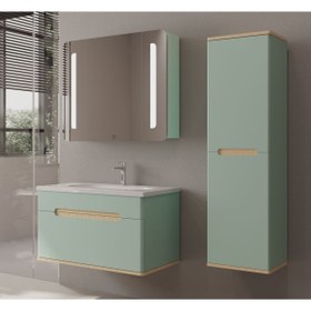 Resim Westday Desing Mılano 80 Cm Mınt Yesılı Banyo Dolap Takımı 